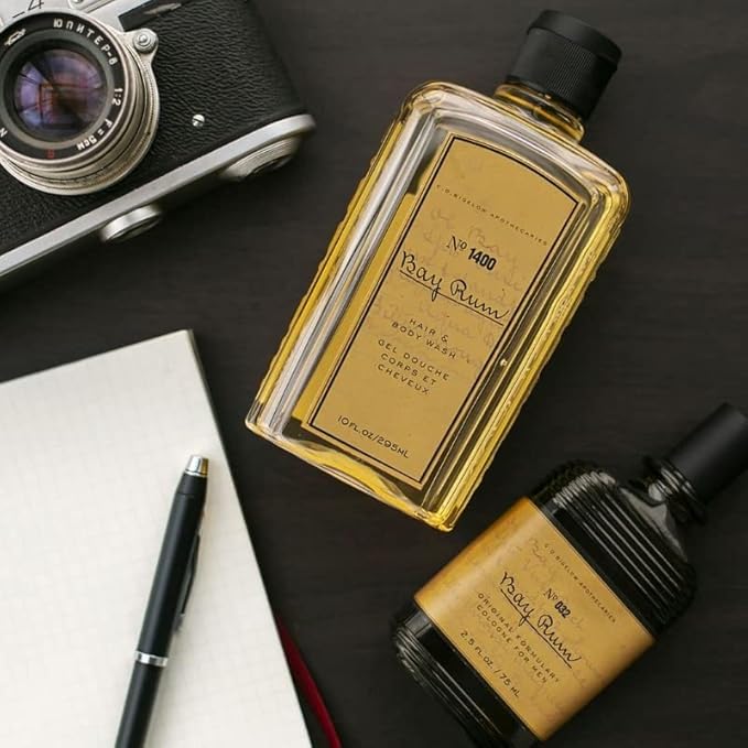 C.O. Bigelow Bay Rum Hair & Body Wash for Men, Pack of 2 Citrus Spice Scented Men's 2 in 1 Shampoo & Body Wash with Aloe Vera, 10 Fl Oz