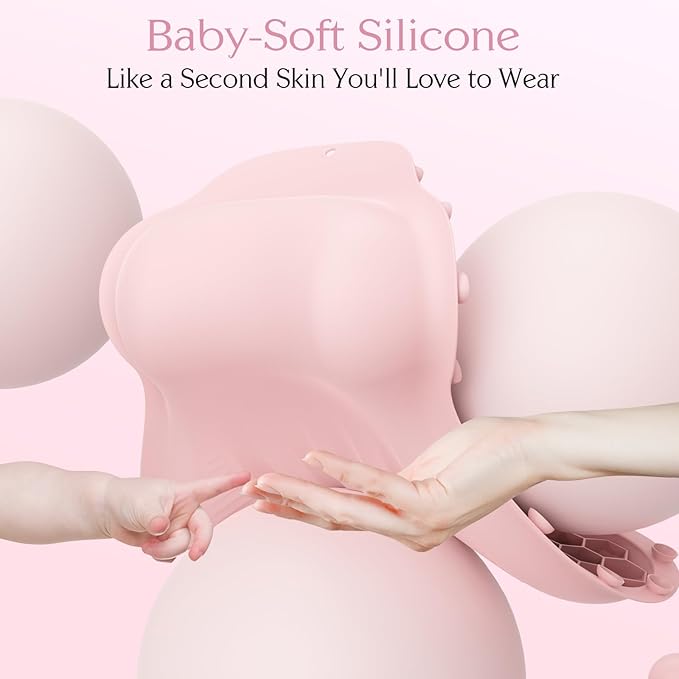 Silicone Bath Pillow, New Material Bath Pillows for Tub Head Neck and Back Support, Bath Tub Pillow with 4D Press Inflatable Airbag and Non-Slip Strong Suction Cups, Quick-Drying, Easy to Store, Pink