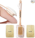 Shower Body Brush with Bristles and Loofah,Back Scrubber for Shower for Bath or Dry Brush,Back exfoliating Body Scrubber Shower Scrub Brush Long Handle for Women and Men