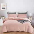 KAREVER Queen Blush Pink Cotton Comforter Set, 3 PCS Breathable Bedding with 2 Pillowcases, Fade-Resistant, Lightweight, Durable, Ideal for Gift
