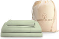 Egyptian Cotton Sheets King Size, 4 Pc Luxury Set, 100% Cotton, 16" Deep Pocket, Sateen, Sage