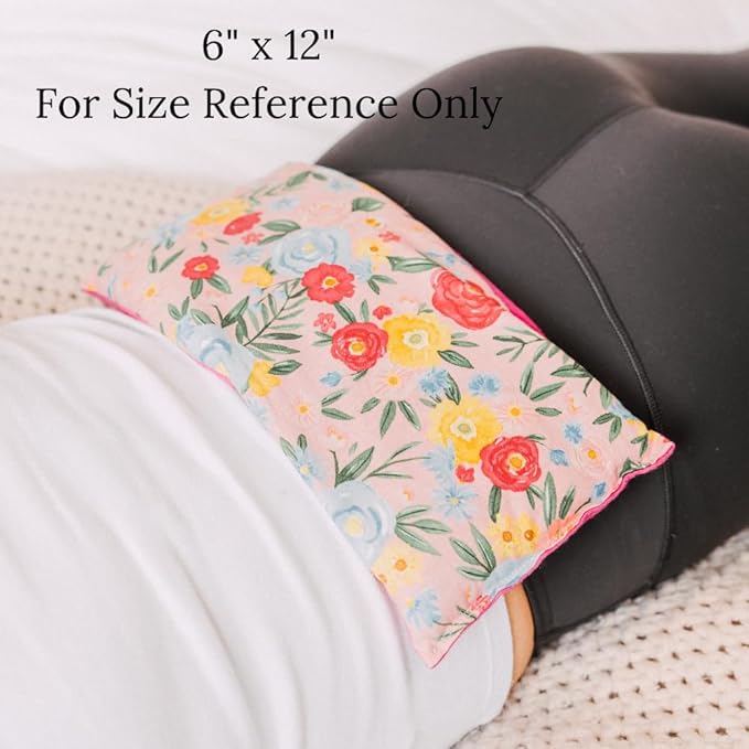Microwave Heating Pad, Microwavable Hot Pack with Flax Seed and Dried Herbs or Unscented, Aromatherapy Pillow, Cold Compress or Ice Pack, 3 Sizes, Soft Floral Fabric