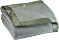 OakRidge Satin Fleece Blanket, Full/Queen, Twin or King Size – 100% Polyester Lightweight Fabric and Cozy Satin Binding Edges in Tightly Folding Travel Blanket, Sage