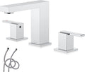 KENES Chrome Widespread Bathroom Faucet Two Handle Bathroom Sink Faucet, 8-Inch 3 Pieces Bathroom Vanity Faucet 3 Hole with Supply Lines, KE-9050-5