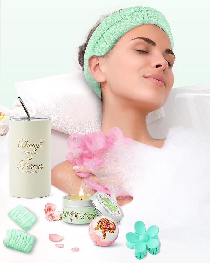 Get Well Gifts for Women, Care Package Happy Birthday Gifts for Women, Relaxing Spa Gift Baskets, Get Well Soon Gift Basket Sympathy Gift Baskets Thank You Gifts for Mom, Wife, Sister, Friends