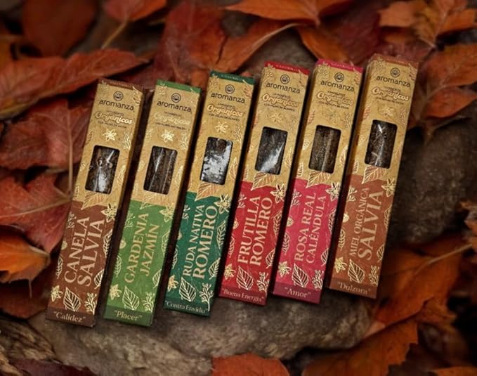 Organic Incense Sticks Variety of FRAGRANCES (6 u) - Handmade Natural Incense Sticks, Each Stick is a Different Scent. Perfect for Every Mood. Aromas for Your Well Being. Spiritual Gift.