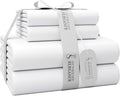 SUPREME ELEGANCE 1200 Thread Count Cotton Rich Full White Sheets Set, Ultra Soft & Silky Luxury Sateen Bed Sheets, Moisture Wicking & Wrinkle Resistant (1 Flat Sheet, 1 Fitted Sheet & 2 Pillowcases)