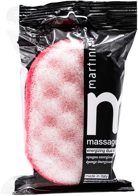 MartiniSPA Italian-Made 4-Pack Bath & Shower Sponge for Face & Body, Exfoliating Sponge for Men & Women, Dual Action Design, Dermatologically Tested – 1 of Each Color.