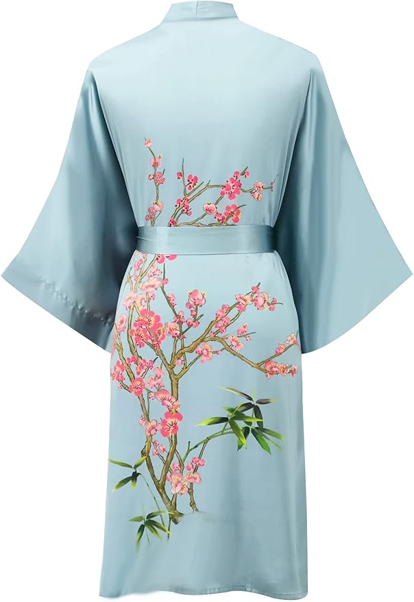 women's 100% silk kimono, short bathrobe pajamas, kimono pajamas