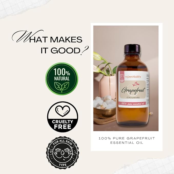 Grapefruit Essential Oil - 16 fl oz (473 ml) Amber Glass Bottle - 100% Pure Essential Oil - GreenHealth