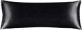 BEDELITE Satin Body Pillow Cover, Super Soft and Cooling Body Pillow Pillowcase for Hair and Skin, Breathable Silky Full Long Pillowcase Cover(20"x54", Black)