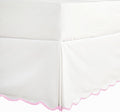 HIG Off-White Chic Twin XL Bed Skirt - Easy Fit Scallop Edge Pleated Bedskirts, 14 Inch Drop Anti-Slip Dust Ruffle, Thick Fabric for Enhanced Privacy, Pre-Washed for Long-Lasting Use(N60022)