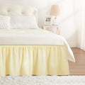 RIMELA Full Bed Skirt 15 Inch Drop, Wrap Around Elastic Bedskirt Solid Microfiber Luxury Hotel Quality Fabric, Easy to Install Machine Washable Wrinkle & Fade Resistant, Beige Yellow