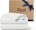 REST® Evercool®+ Cooling Sheet Set, King Size, Arctic White, Breathable Bed Sheets for Hot Sleeper and Night Sweats, with Pillowcases, with Ionic+ Self-Cleaning Silver Yarn for Sensitive Skin, 4PCS