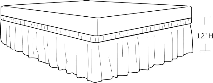 Biscaynebay Wrap Around Bed Skirts with Split Corners for Queen Beds 12" Drop, Silver Grey Adjustable Elastic Dust Ruffles Easy Fit Wrinkle & Fade Resistant Silky Luxurious Fabric Machine Washable