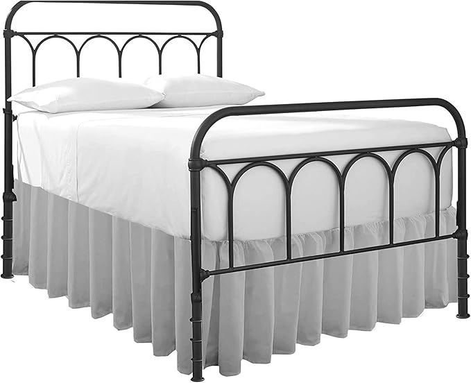 Cottingon Ruffled Bed Skirt with Split Corners-Dust Ruffle - 16" Drop 100% Microfiber Soft,Sheen & Luxurious Look - Bed Skirts (Light Grey -Full)