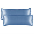 BEDELITE Satin Body Pillow Cover 2 Pack, Super Soft and Cooling Body Pillow Pillowcase for Hair and Skin, Breathable Silky Full Long Pillowcase Cover(20"x54", Airy Blue)