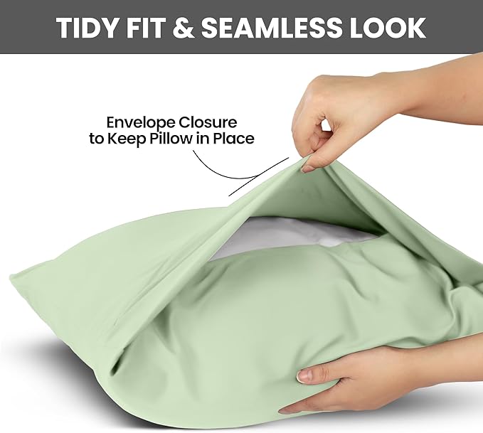 Pillow Covers by Utopia Bedding - King Size 2-Pack – Soft Brushed Microfiber – Perfect for Hospitals, Hotels, Guest Rooms – Oeko-TEX Certified, 20x40 Inches (Sage)