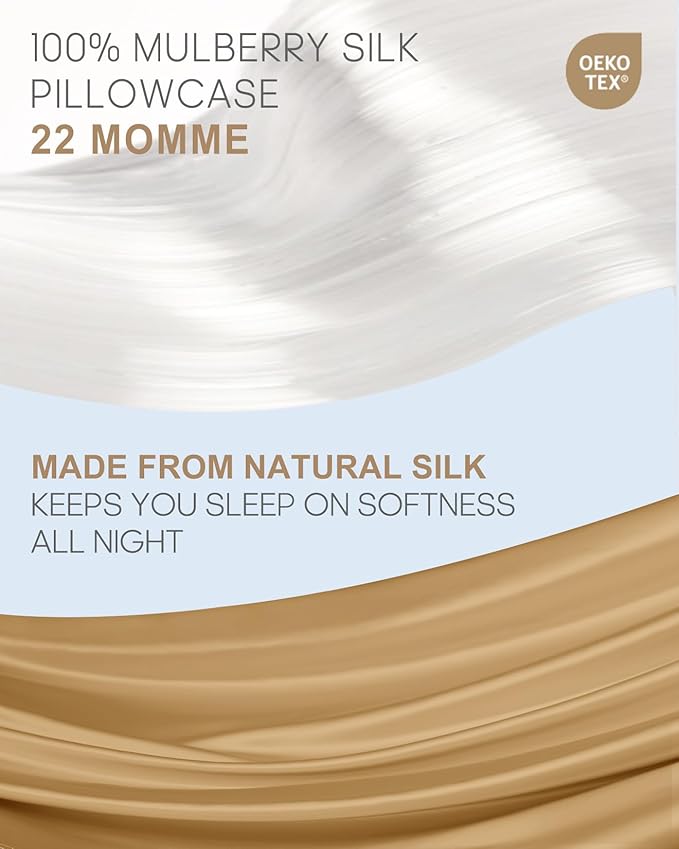 THXSILK 100% Pure Mulberry Silk Pillowcase for Hair and Skin, 22 Momme Grade 6A+ Silk Zipper Body Pillow Case, Real Silk Pillowcase with Zipper(Metallic Gold, Body 20"x54")