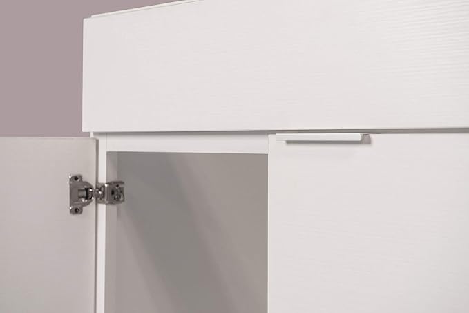 36 White Veneer Bathroom Vanity Flat Door Style RTA Cabinet Base - NITURRA Moderno Series 36 W x 21 D x 34.5 H