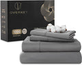 100% Egyptian Cotton Sheets King Size 1000 Thread Count Sateen Weave Soft Breathable 16-Inch Deep Pocket 4PCS（King,Dark Grey）