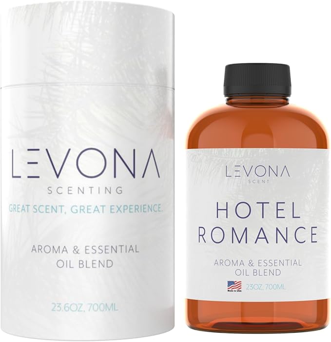 Levona Scent Essential Oil - Aroma for Home, Office, Hotel & Spa, Ideal for Humidifiers & Diffusers, Fragrance with Grapefruit Peel, Fresh Lemon, Litsea - 700ml / 23 fl oz, Hotel Romance