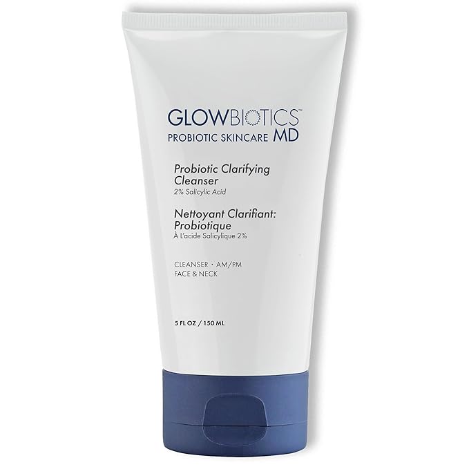 Glowbiotics Probiotic Clarifying Cleanser 5 oz – Gentle Foaming Face Wash with 2% Salicylic Acid & Peptides | Probiotic BHA Cleanser for Oily & Acne-Prone Skin