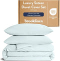 Brooklinen Luxury Sateen Duvet Cover Set - 100% Cotton, Full/Queen Size in Sky - Includes 1 Duvet Cover and 2 Standard Pillowcases - Best Full/Queen Duvet Covers
