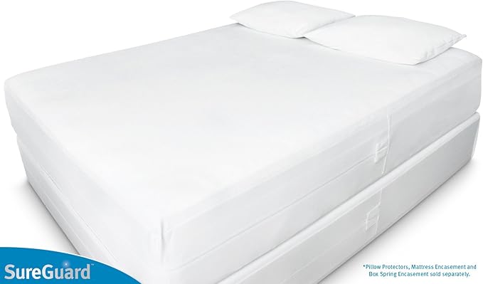 Cal King (17-20 in. Deep) SureGuard Mattress Encasement - 100% Waterproof, Bed Bug Proof, Hypoallergenic - Premium Zippered Six-Sided Cover