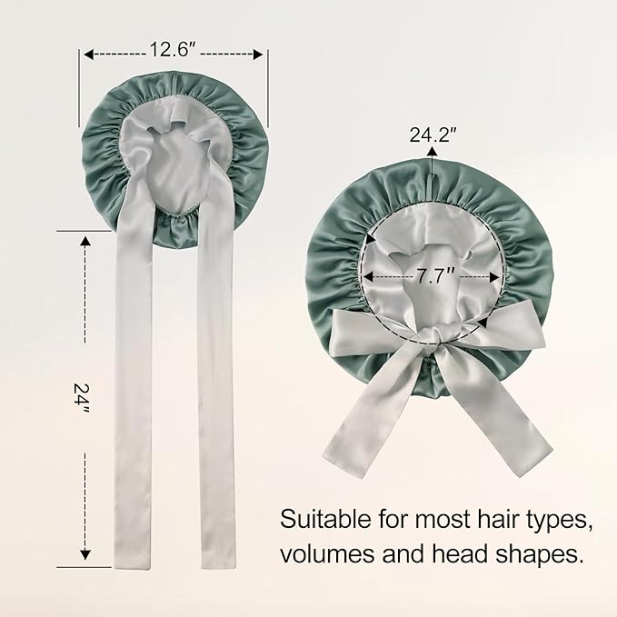 ZIMASILK 100% Mulberry Silk Bonnet for Sleeping Women Double Layer Hair Wrap with Silk Tie Band,1 Pack