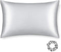 ALASKA BEAR 20 by 54 Silk Pillowcase Couple Womens and Mens Pillow Slip Washable, Body Size(1 Pack, Silver Grey)