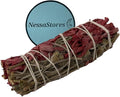 NESSASTORES - White Sage Dragon's Blood & Lavender 4 inch smudge stick bundles for cleansing and meditation. #JC-078 (1 pc)