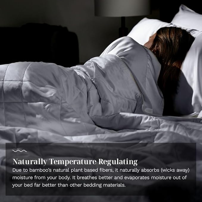 LUXOME Lightweight Blanket | 100% Rayon (Viscose) from Bamboo Fabric & Fill | Full/Queen - 86"x92" | Super Soft | Thermal-Regulating | Stone