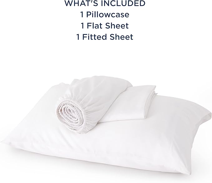 Bedsure Cooling Sheets Twin, Rayon Derived from Bamboo, Cooling Sheets, Breathable & Soft, Deep Pocket Up to 16 Inches, Hotel Luxury Silky Bedding for Hot Sleepers, White