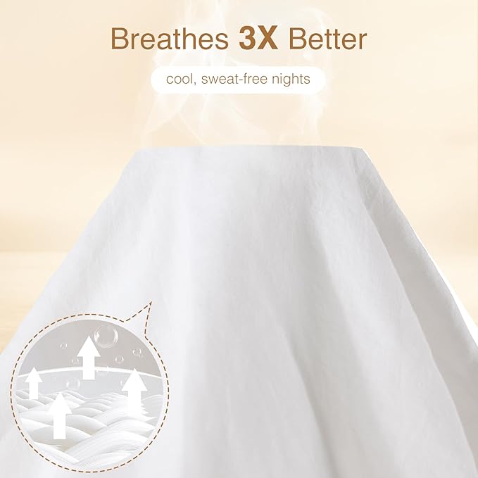 SONORO KATE 100% French Linen Duvet Cover Queen Size, Soft Breathable for Hot Sleepers, Moisture Wicking & Durable Cover Set - Zipper Closure & 4 Corner Ties Duvet Covers 3 Piece (White,Queen)