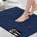 GORILLA GRIP Bath Rug Mat 36x24, Soft Absorbent Chenille, Quick Dry Microfiber Mats, Rubber Backing Washable Shower Floor Rugs, Bathmat Runner, US Designed Bathroom Home Decor Accessories Navy Blue