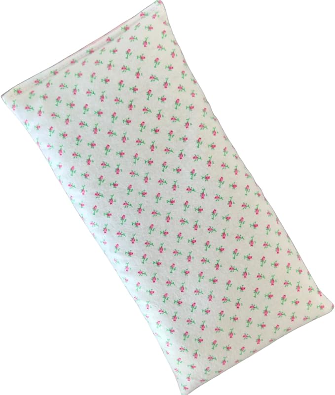 Large Microwave Heating Pad with Flax Seed, Scented or Unscented, Good For Back Pain or Cramps, Moist Heat Therapy or Ice Pack, Microwavable Bean Bag, 6" x 12" (Flannel Floral, Peppermint & Chamomile)