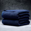 LUXOME Luxury Performance 2-Piece Bath Sheet Set | Oversized for 50% More Coverage | Highly Absorbent | 36" W x 70" L | Harbor (Navy)