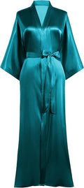 PRODESIGN Satin Kimono Robe Women Long Silky Kimono Bathrobe Sleepwear Wedding Bridesmaid Robe