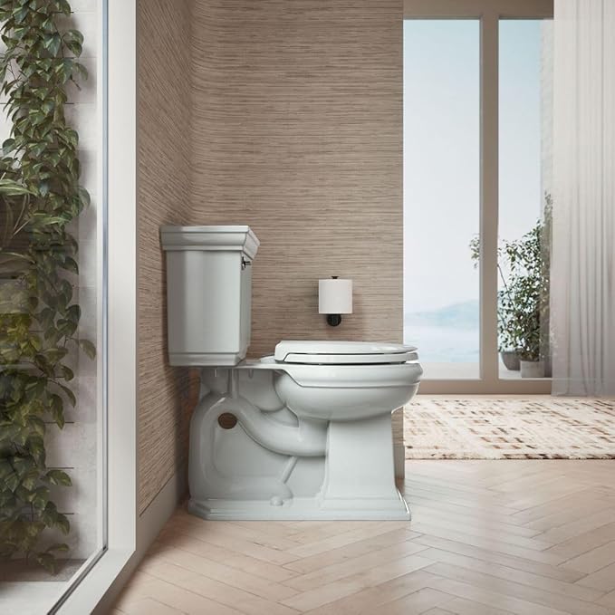 KOHLER 4639-RL-95 Cachet ReadyLatch Round Toilet Seat Soft Close, Ice Grey