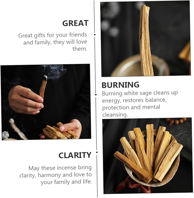 2Pcs Santo Wood Incense Sticks for Meditation and Smudging Natural Sacred Brazilian Smudge Sticks for Home Yoga Office and Ceremony Fragrance to Sleep and Negative Energy
