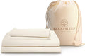Good Sleep Bedding Cotton Sheets: 100% Long Staple Egyptian Cotton Queen Size BedSheets, 4 Piece Cotton Ivory Sheet Set, Fits Mattress Upto 16 Inches Deep Pocket Queen- 4 Pc Sheet Set