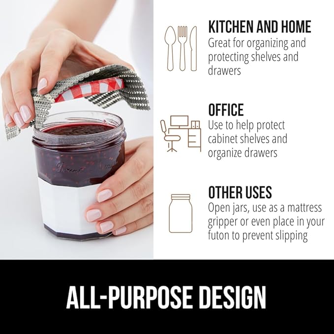 GORILLA GRIP powerGRIP Drawer Shelf and Cabinet Liner, Thick Strong Hold, Non-Adhesive Liners Protect Kitchen Cabinets and Cupboard, Bathroom Drawers, Easy Install, Breathable Mat, 12" x30' Quatrefoil