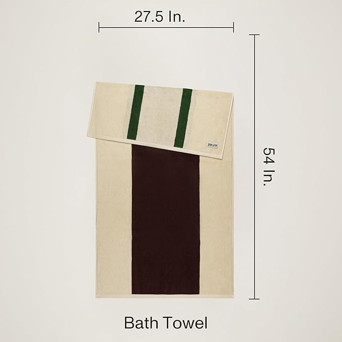 Towels - Ultra Soft, Thick and Plush, Reversible - 1 PC Luxury Bath Towels (27.5"x 54"), 550 GSM,100% Combed Cotton, Made in Portugal, Perfect for Home and Bathroom, Wildwood Cognac-Janus