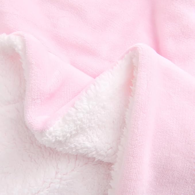 SOCHOW Sherpa Fleece Throw Blanket, Double-Sided Super Soft Luxurious Plush Blanket Twin Size, Light Pink, 60x80 inches
