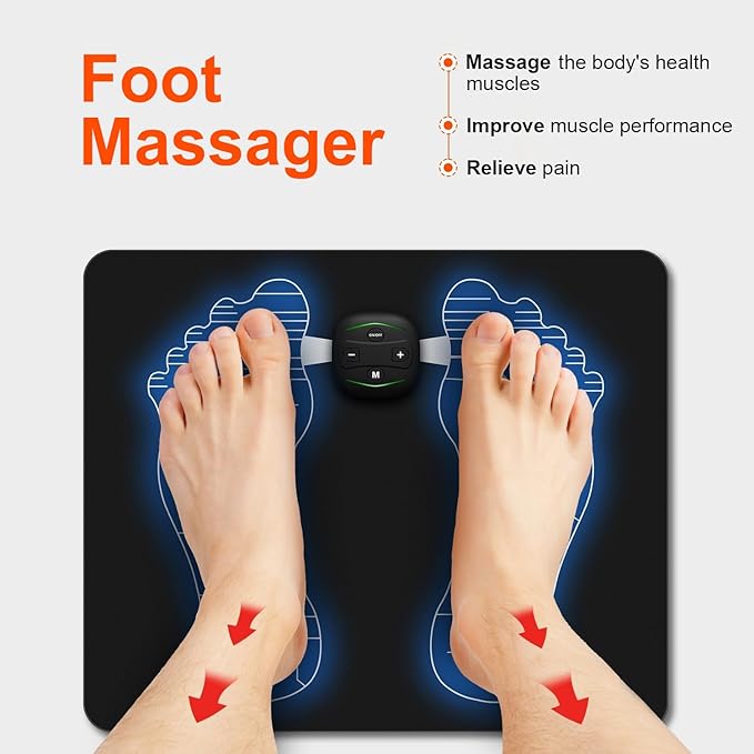 Portable Foot Massager for Tired Feet -6 Massage Modes,20-Min Timer, Pulse & Deep Tissue Relief, Travel-Friendly Comfort