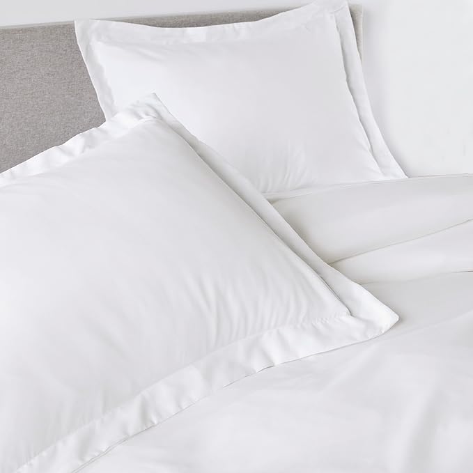PeachSkinSheets Night Sweats: The Original 1500TC Soft King/Cali King Duvet Cover Set Classic White