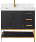 Wildy 36" Single Bathroom Vanity Set in Black Oak Without Mirror