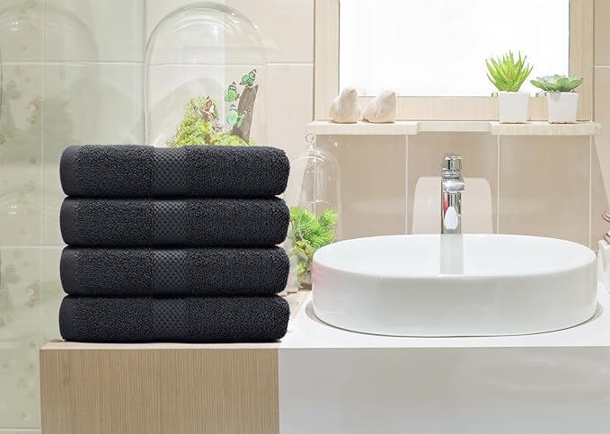 DAN RIVER 6-Pack Premium Hand Towels (16x28 Inches) - 100% Cotton, Ultra Soft, Lightweight, Highly Absorbent Towels for Bathroom, Spa, Gym, Salon, Hotel, and Travel - 550 GSM – Charcoal