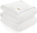 UGG Ariana Full/Queen Blanket Fleece Fluffy Reversible Soft Fuzzy Bedding Cozy Plush Warm Oversized Blanket Machine Washable Bedroom Decor for Big Couch or Bed, 90-inch x 90-inch, White Snow